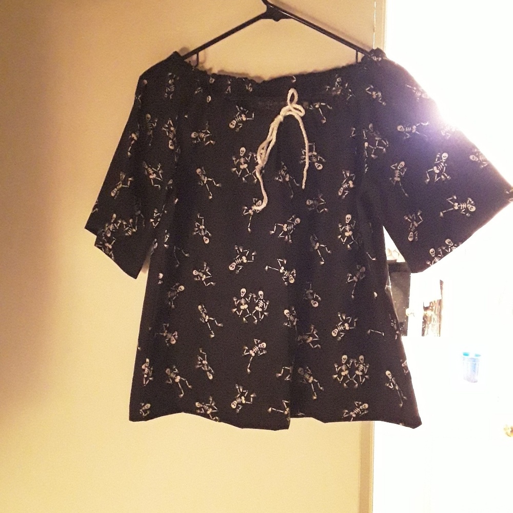 Dancing Skeletons Peasant Top